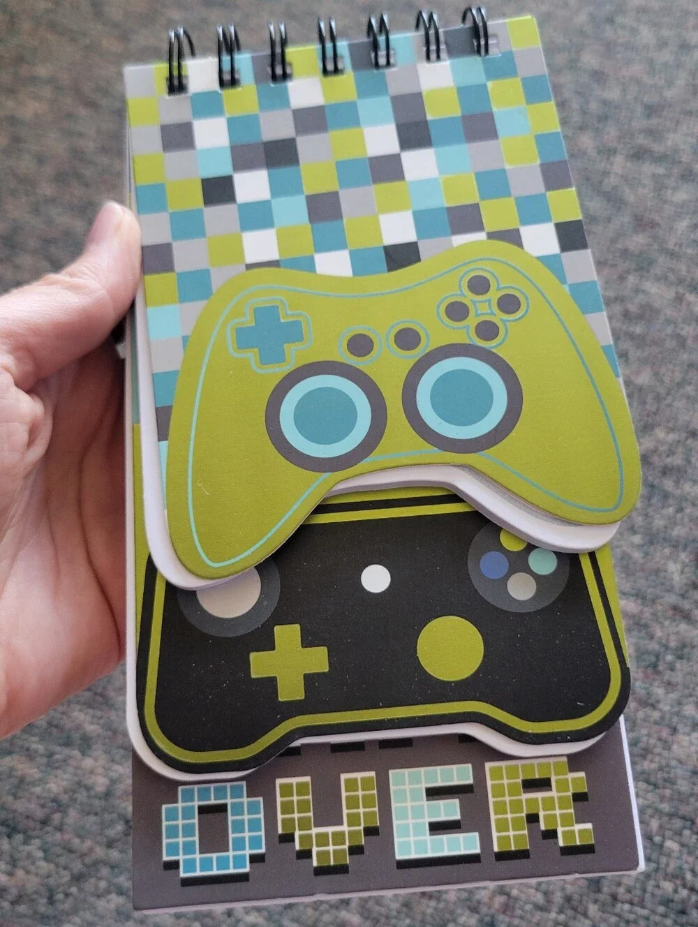 Video Game Controller Spiral Notebooks - Green & Aqua
